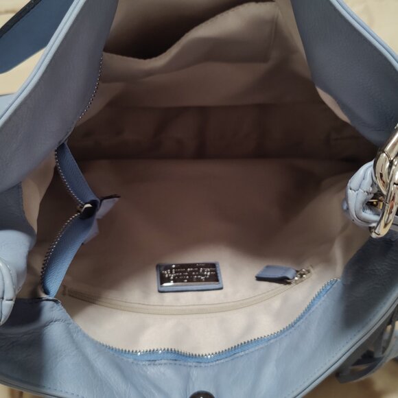 VALENTINO BY MARIO VALENTINO Leather Shoulder Bag In Blue - Picture 4 of 6